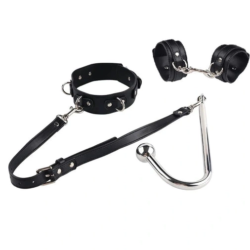 with Collar 5334 Elegant Beaded Cuffs and Hook Anal 0928